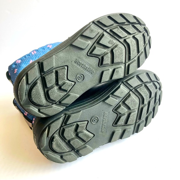 Northside Frosty Kid’s Snow Boot Blue/Pink Polka Dot/Bows Sz 8 - Picture 2 of 9